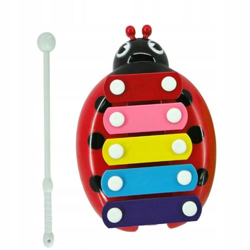 Barres D'acier Cloche Colorée Xylophone Avec Marteaux En Bois Musique Rouge