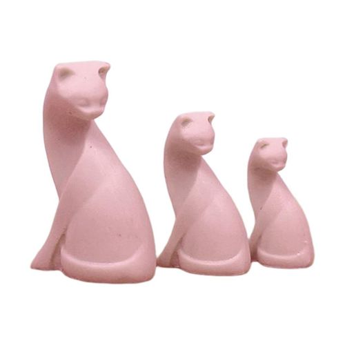 Petit ensemble de figurines de chat DIY, modèle miniature pour scénographie, couleur rose