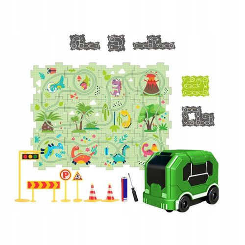 Puzzle de voiture, train, jouets de construction, train pour tout-petits, 12 pièces, thème dinosaure
