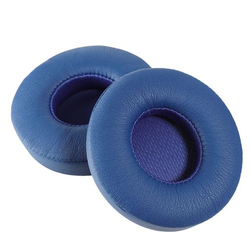 1 paire d'oreillettes de remplacement, isolation phonique, coussin d'oreille de protection élastique doux et respirant, couleur unie, compatible Bluetooth, coussinets d'oreille en éponge pour Beats SOLO2/SOLO3-Bleu