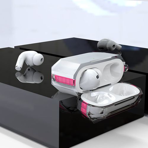 Étui Airpods 3/Pro, manchon de protection, résistant aux chocs, Anti-chute, étanche, Transparent, en TPU, compatible Bluetooth-Rose rouge pour AirPods 3