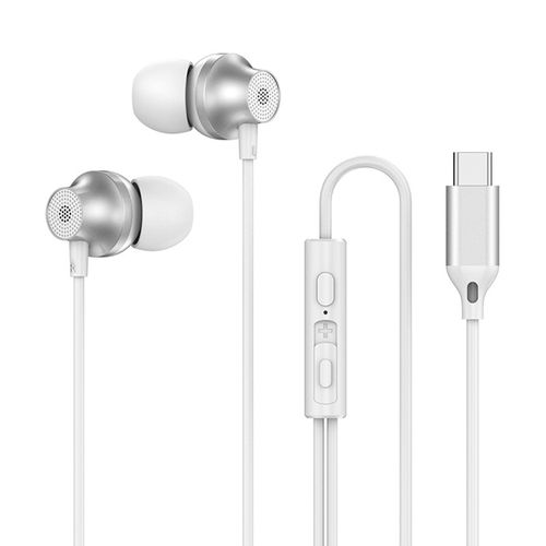 Écouteur filaire type-c charge HD-appel stéréo Surround musique écoute intelligente réduction du bruit casque filaire accessoires Audio-Blanc