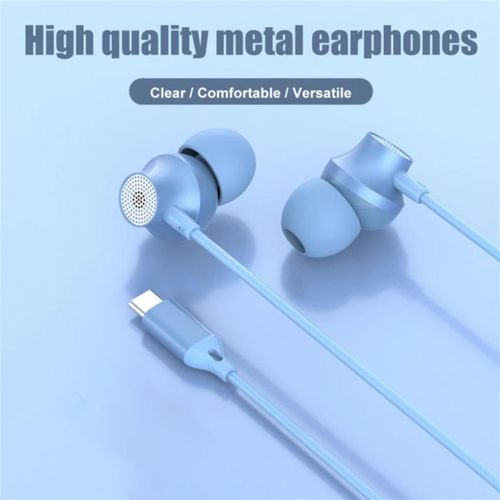 Écouteur filaire type-c charge HD-appel stéréo Surround musique écoute intelligente réduction du bruit casque filaire accessoires Audio-Rose