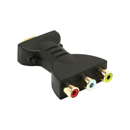 Adaptateur Audio vidéo plaqué or, haute résolution, Portable, compatible HDMI vers 3 RGB RCA AV, convertisseur de composants pour TV