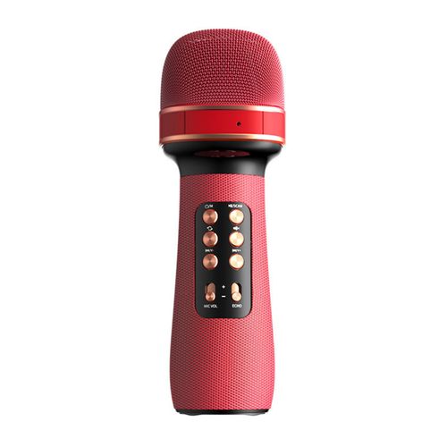 Microphone à condensateur WS-898, Bluetooth 5.0, HiFi, Radio FM, longue Endurance, sans fil, haut-parleur pour karaoké-Rouge