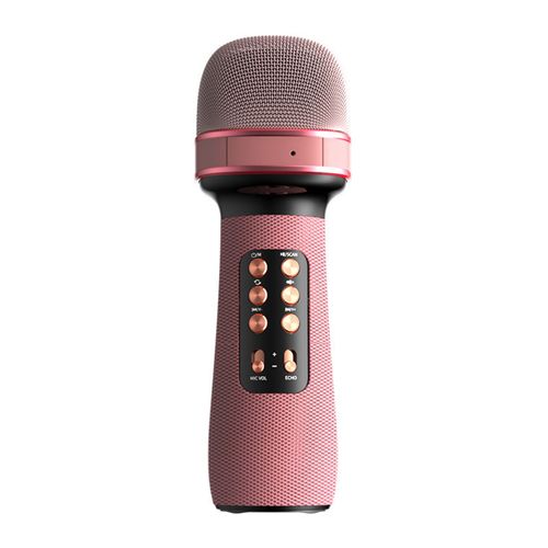 Microphone à condensateur WS-898, Bluetooth 5.0, HiFi, Radio FM, longue Endurance, sans fil, haut-parleur pour karaoké-Rose