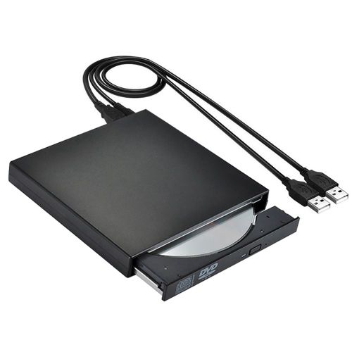 Graveur/graveur/régraveur/CD ROM externe USB 2.0 mince, lecteur DVD pour PC portable-Noir
