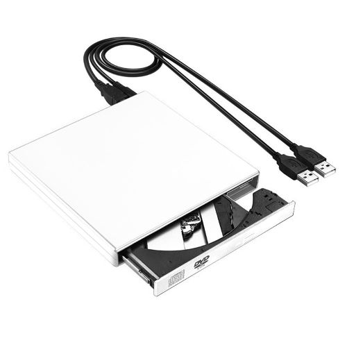 Graveur/graveur/régraveur/CD ROM externe USB 2.0 mince, lecteur DVD pour PC portable-Blanc