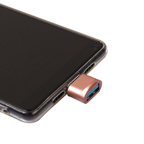 Adaptateur de Type C mâle vers USB2.0 OTG femelle, convertisseur en alliage d'aluminium pour MacBook-Noir