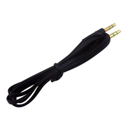 3,5 mm mâle à mâle 1 m câble auxiliaire audio stéréo de voiture cordon pour téléphone MP3-Noir