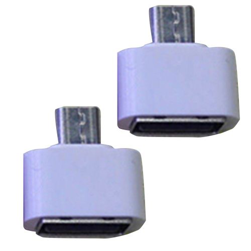 Adaptateur Micro USB mâle vers USB 2.0, convertisseur OTG pour tablette et téléphone Android, 2 pièces-Blanc