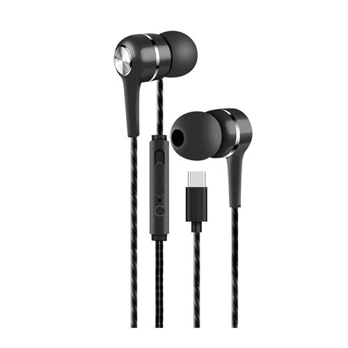 Écouteurs de jeu filaires, suppression du bruit, contrôle de fil intelligent, conception ergonomique ultralégère, écouteurs intra-auriculaires universels de haute clarté-Noir