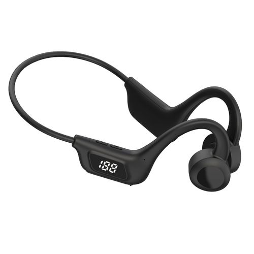 LY1  écouteurs à Conduction osseuse, crochet d'oreille, son 9D, casque sans fil Bluetooth, lecteur MP3 avec mémoire pour la course à pied-Noir
