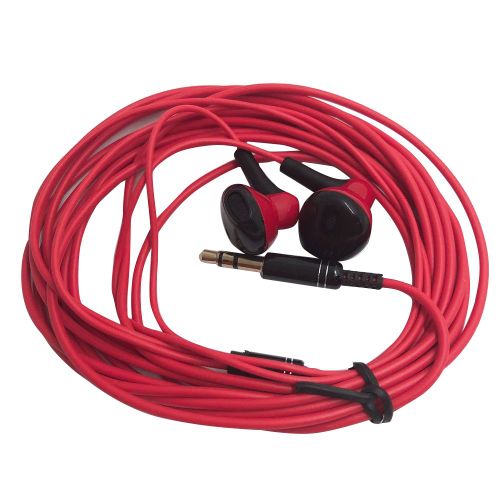 Câble de 3 mètres prise 3.5mm basse filaire écouteur diffusion casque de surveillance en direct-Rouge sans micro