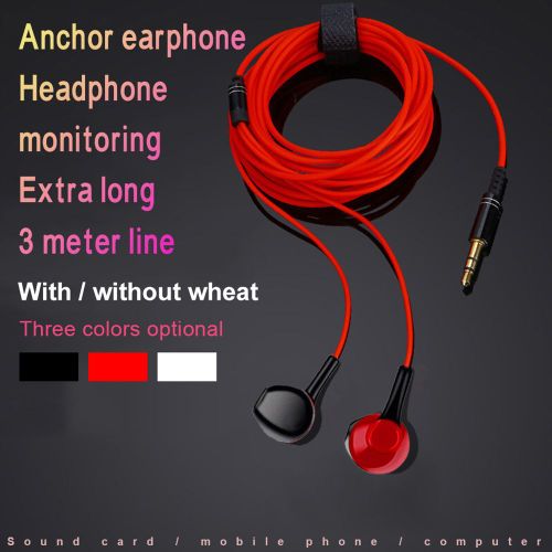 Câble de 3 mètres prise 3.5mm basse filaire écouteur diffusion casque de surveillance en direct-Noir sans micro