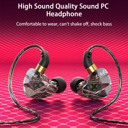Écouteurs intra-auriculaires filaires ergonomiques, basses profondes, réduction du bruit, son HiFi, oreillettes pour téléphone portable, vêtements de jeu-Noir