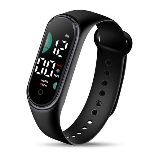 Montre Électronique De Sport Pour Enfants, Étanche, Grand Écran De Police, Affichage Led Lumineux, Date Automatique, Calendrier Complet, Montre Numérique-Noir