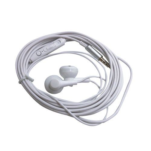 Câble de 3 mètres prise 3.5mm basse filaire écouteur diffusion casque de surveillance en direct-Blanc avec micro
