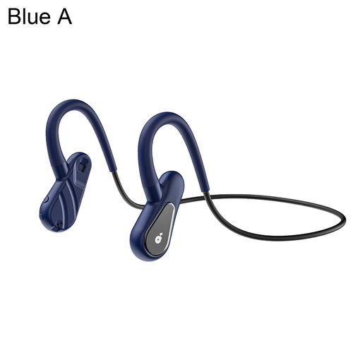 Écouteurs sans fil Bluetooth A01, crochet d'oreille, Conduction osseuse, mémoire 16G intégrée, casque d'écoute pour téléphone portable-Bleu A