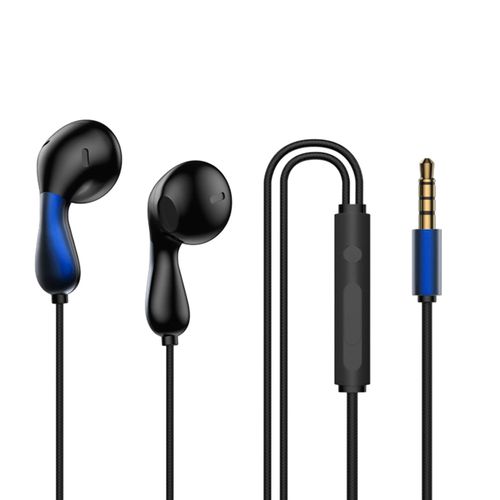 Écouteur filaire 3,5 mm type-c intra-auriculaire avec suppression du bruit HiFi contrôle de ligne sonore musique en direct sport jeu écouteurs pour VIVO pour Xiaomi pour OPPO pour Huawei-Bleu 3,5 mm