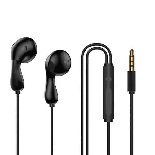 Écouteur filaire 3,5 mm type-c intra-auriculaire avec suppression du bruit HiFi contrôle de ligne sonore musique en direct sport jeu écouteurs pour VIVO pour Xiaomi pour OPPO pour Huawei-Noir 3,5 mm