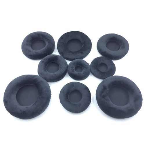 Oreillettes en velours doux et confortables, 1 paire, coussin de remplacement, accessoire pour écouteurs-Noir 75mm