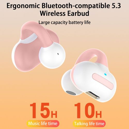 Écouteurs de sport sans fil à Conduction osseuse, Clip d'oreille, étanche, compatible Bluetooth, son HiFi 5.3, fourniture pour la maison, M-S8-Rose