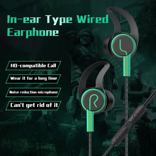 Écouteurs intra-auriculaires filaires avec Microphone, réduction du bruit, son de jeu de théâtre, appel compatible HD, sans retard, fourniture de téléphone-F