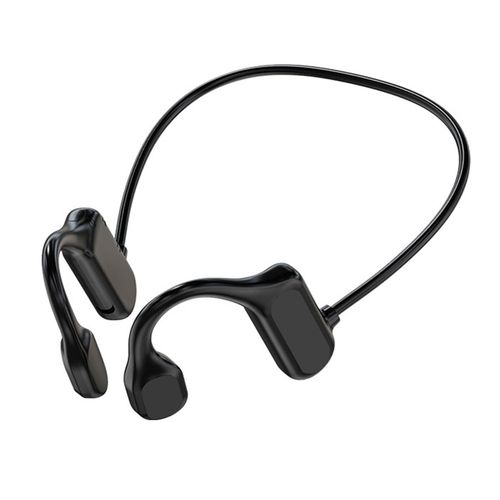 Écouteurs sans fil Bluetooth 5.0, crochet d'oreille, Conduction osseuse, étanche, casque de sport pour téléphone portable-Noir