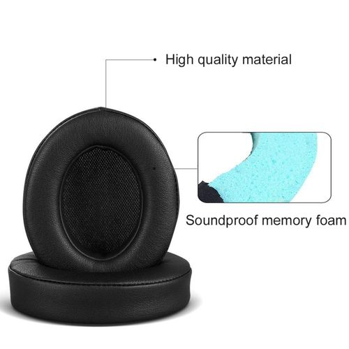 1 paire de coussinets d'oreille en Faux cuir souple, coussin d'oreille de remplacement, accessoire de casque pour Beats-Studio 2.0/3.0-Blanc