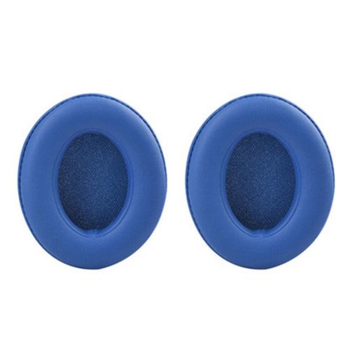 1 paire de coussinets d'oreille en Faux cuir souple, coussin d'oreille de remplacement, accessoire de casque pour Beats-Studio 2.0/3.0-Bleu
