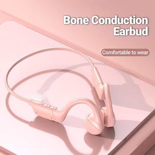 BL11 écouteur sans fil haute fidélité suppression intelligente du bruit IPX5 étanche Bluetooth-compatible5.2 méga basses écouteurs à Conduction osseuse pour faire du sport-Rose