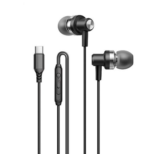 Casque filaire décodage numérique type-c basse fil lourd casque de téléphone approvisionnement à domicile-Noir