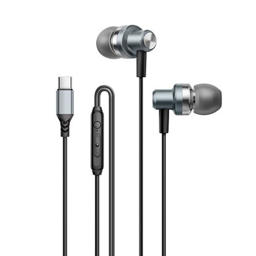 Casque filaire décodage numérique type-c basse fil lourd casque de téléphone approvisionnement à domicile-Argent