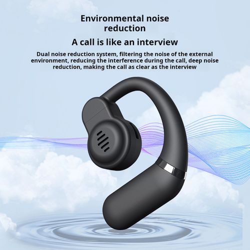 Écouteurs à Conduction osseuse, oreillettes ouvertes, ultralégères, étanches, sans fil, compatibles Bluetooth, oreillettes professionnelles à oreille unique, réduction du bruit-Noir