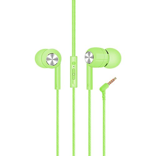 Écouteurs filaires ergonomiques, Super basses, réduction du bruit, 3.5mm, intra-auriculaires, transparents, pour la course à pied-Vert