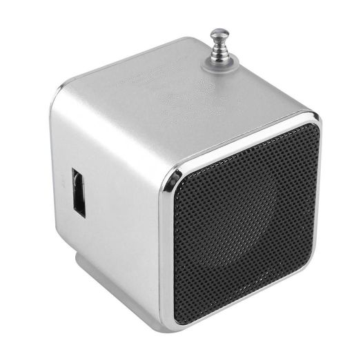 TDV26 Mini caisson de basses haut-parleur stéréo carte TF lecteur de musique Radio FM avec antenne-Gris
