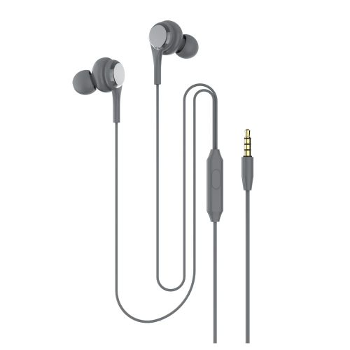 3,5 mm filaire In-Ear 4D stéréo HiFi musique écouteur casque avec micro pour téléphone PC-Gris foncé