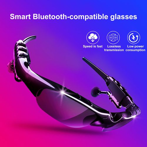 Lunettes Intelligentes Haute Fidélité Résistantes Aux Uv, Binaurales, Bluetooth-Compatible5.0, Lunettes De Soleil Audio Tendance Pour La Conduite-Noir