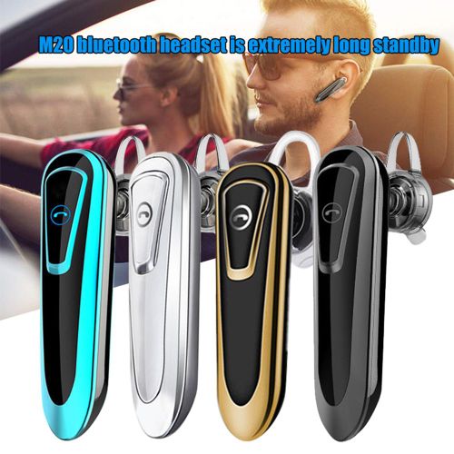 Écouteurs stéréo mains libres Bluetooth 5.0 M20, casque d'écoute sans fil pour iPhone Huawei-Bleu