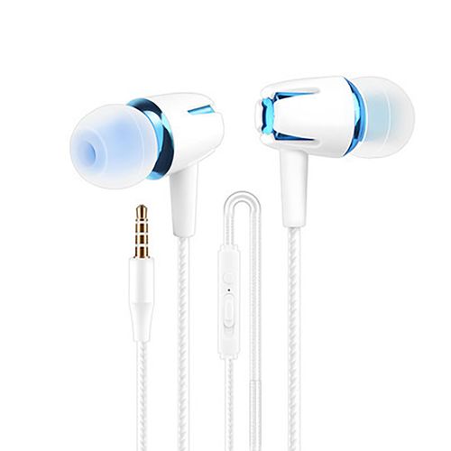 Écouteurs intra-auriculaires filaires, confortables, légers, avec réduction du bruit, pour le sport-Bleu