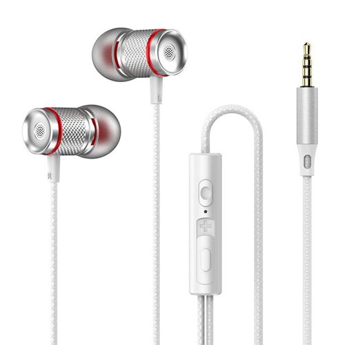 Écouteurs filaires avec réduction du bruit, son stéréo, diaphragme composite ergonomique, Plug Play, ports 3,5 mm/type-C, puces de décodage numérique, écouteurs filaires pour le bureau-Blanc A