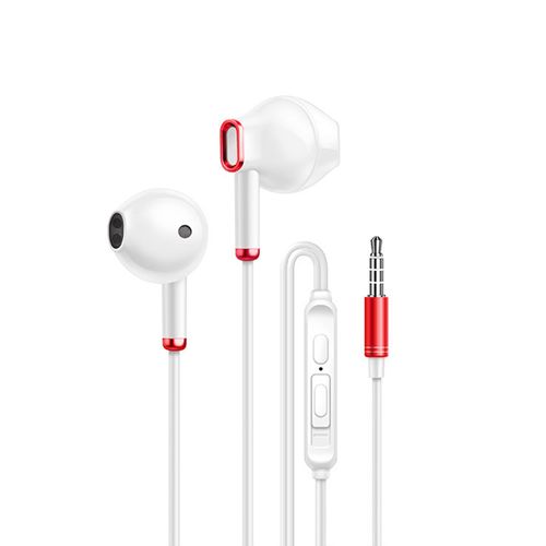 Écouteur filaire ergonomique haute performance Plug Play réduction du bruit son Surround appels HD Ports 3,5 mm son HiFi écouteurs de musique intra-auriculaires pour la maison-3,5 mm rouge