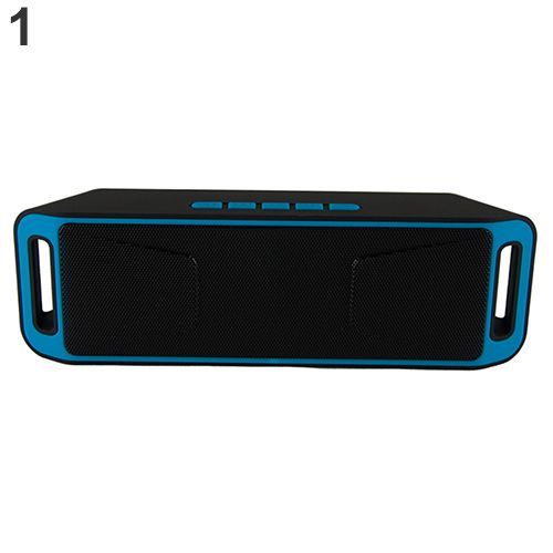 Haut-parleur sans fil Portable, Bluetooth 4.0, caisson de basses stéréo, TF, USB, Radio FM, micro intégré, double haut-parleur, son de basse-Bleu