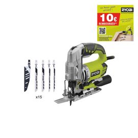 Scie sauteuse pendulaire RYOBI - 680 W - 15 lames - 105 mm - RJS1050-KA15