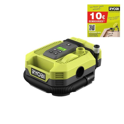 Gonfleur compresseur RYOBI 18V One+ - 11 bars - Sans batterie ni chargeur - RMI18-0