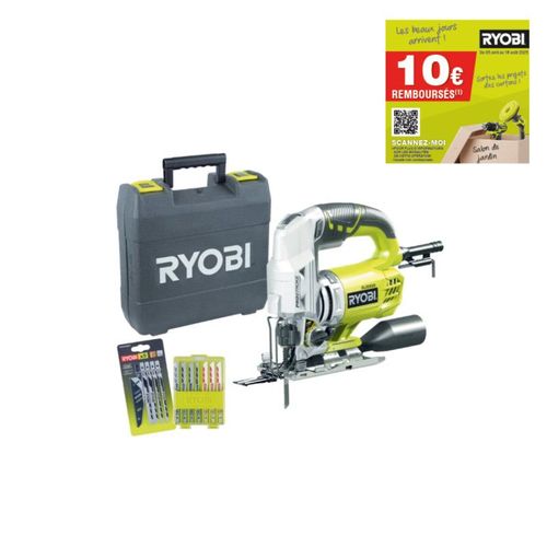 Scie sauteuse filaire et accessoires RYOBI - 600 W - RJS850KA15