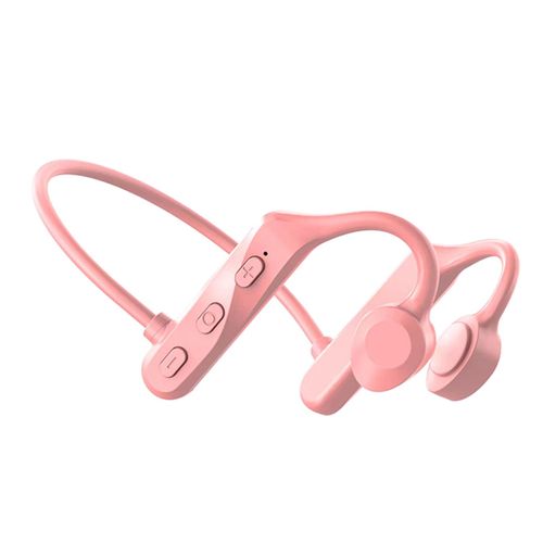 Écouteurs à Conduction osseuse, crochet d'oreille, basse stéréo 3D, Bluetooth 5.0, casque d'écoute sans fil pour Sport, pour l'extérieur-Rose
