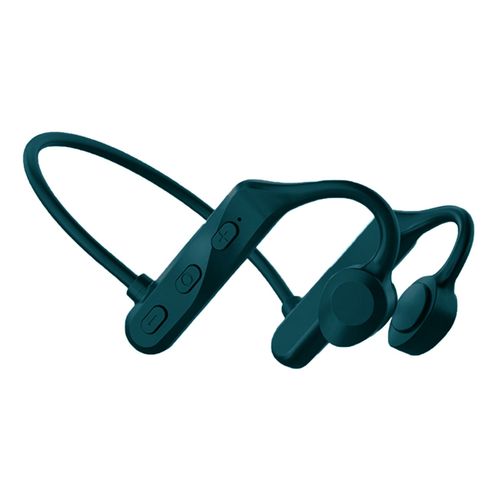 Écouteurs à Conduction osseuse, crochet d'oreille, basse stéréo 3D, Bluetooth 5.0, casque d'écoute sans fil pour Sport, pour l'extérieur-Atrovirens