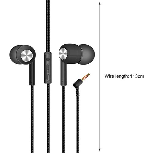 Écouteurs filaires ergonomiques, Super basses, réduction du bruit, 3.5mm, intra-auriculaires, transparents, pour la course à pied-Noir